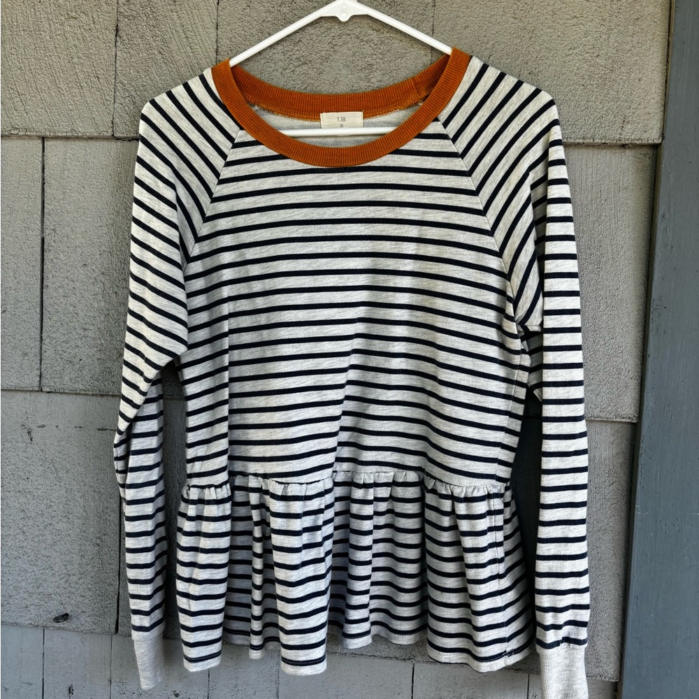 T. La Thrifted Peplum/Sweatshirt Top